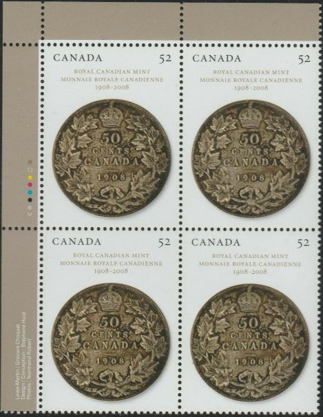 2008 CDN - SGxxxx - Canadian Mint Imprint Block of 4 (UL) MNH
